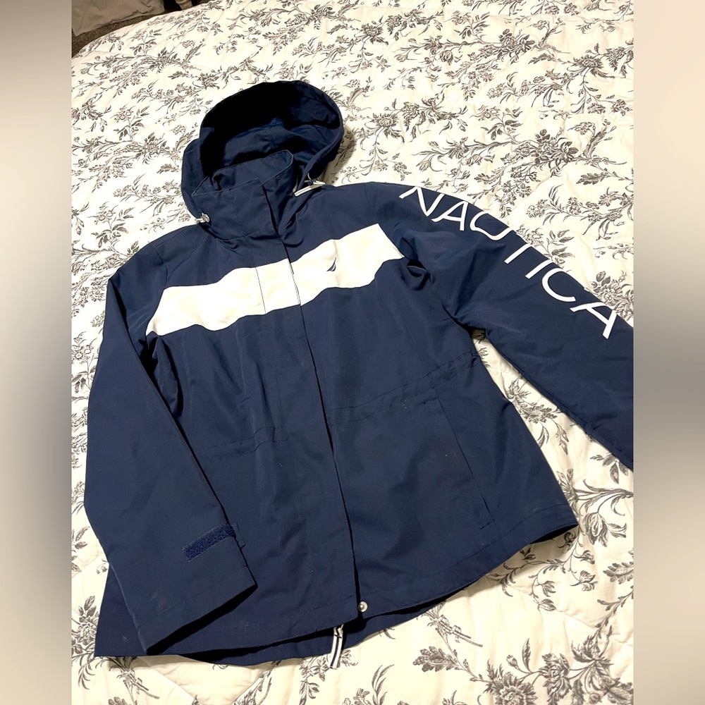 Nautica Jacket lined hood Woman size medium
